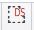  Ikona z kwadratowym zakresem narysowanym linią przerywaną, z napisem DS